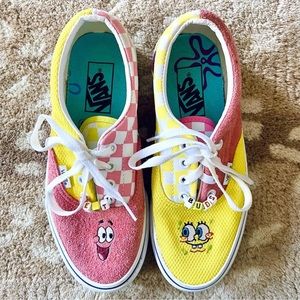 Vans X SpongeBob Patrick Era Shoes Aye Aye Captain! MisMatch Yellow Pink Women 7